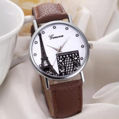 Ceas Dama GENEVA Fashion - Casual , Analog , Quartz, - Model ALb Eiffel