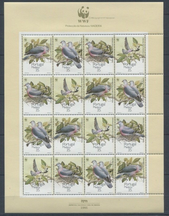 MADEIRA 1991 WWF SPECII PROTEJATE PASARI