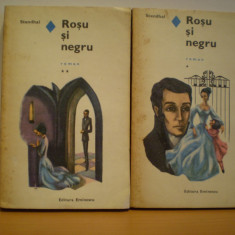 STENDHAL - ROSU SI NEGRU - 2 VOL.- ROMAN DE DRAGOSTE - EDITURA EMINESCU - 1970