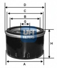 Filtru ulei OPEL OMEGA A 3.0 - UFI 23.114.02 foto