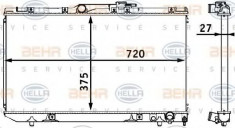 Radiator, racire motor TOYOTA CARINA E limuzina 2.0 D - HELLA 8MK 376 708-121 foto