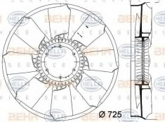 Paleta ventilator, racire motor MERCEDES-BENZ ATEGO 1823, 1823 L - HELLA 8MV 376 758-251 foto