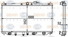 Radiator, racire motor ROVER 600 620 Si - HELLA 8MK 376 708-311 foto