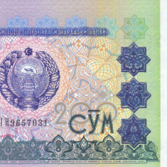 Bancnota Uzbekistan 200 Sum 1997 - P80 UNC