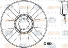 Paleta ventilator, racire motor IVECO EuroTech MT 190 E 24 - HELLA 8MV 376 733-101 foto