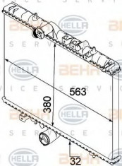 Radiator, racire motor PEUGEOT 607 limuzina 2.2 HDI - HELLA 8MK 376 745-071 foto