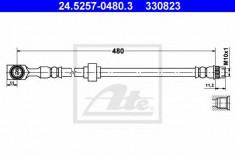 Furtun frana PEUGEOT 607 limuzina 2.2 HDI - ATE 24.5257-0480.3 foto