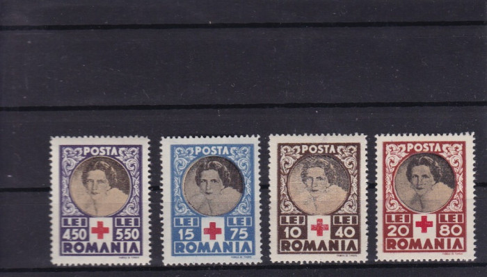 ROMANIA 1945 LP 165 CRUCEA ROSIE SERIE MNH
