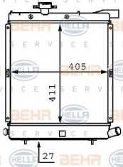 Radiator, racire motor CHRYSLER VOYAGER II 2.5 i - HELLA 8MK 376 707-721 foto