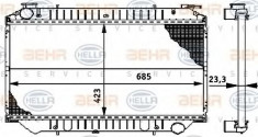 Radiator, racire motor NISSAN SERENA 2.0 D - HELLA 8MK 376 706-441 foto