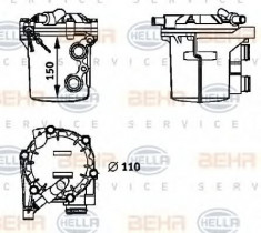 Radiator ulei, ulei motor MERCEDES-BENZ C-CLASS limuzina C 230 Kompressor - HELLA 8MO 376 725-721 foto