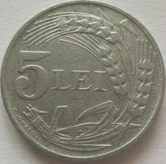 Moneda 5 Lei- 1942 zinc - ROMANIA *cod 4028 foto