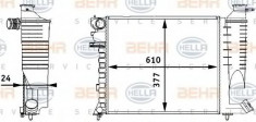 Radiator, racire motor PEUGEOT 306 hatchback 1.1 - HELLA 8MK 376 717-511 foto