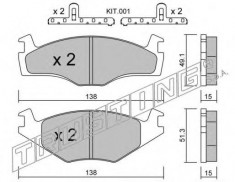 placute frana VW CARIBE I 1.6 GTI - TRUSTING 047.0K foto