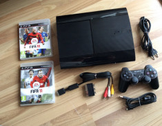 Consola Ps3 Sony Playstation 3 Super Slim 500GB+5 jocuri Fifa 10,Fifa 11,Fifa 14 foto