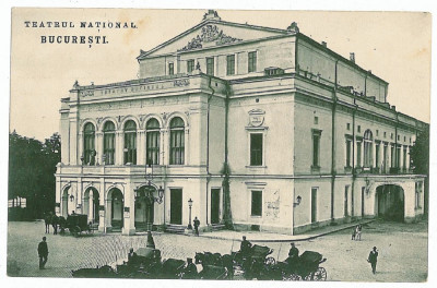 880 - BUCURESTI, National Theatre, carriages - old postcard - unused foto