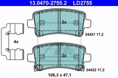 placute frana SAAB 9-5 2.0 TTiD XWD - ATE 13.0470-2755.2 foto