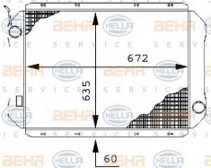 Radiator, racire motor MERCEDES-BENZ O 303 O 303 - HELLA 8MK 376 709-611 foto