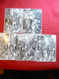 Set 5 Ilustrate- Gravura Durer -Biblice, Necirculata, Printata