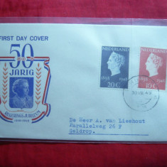 Plic FDC - Jubileul Reginei Wilhelmina 1948 Olanda ,plic cu 2 valori