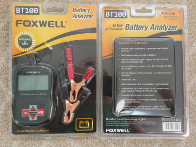 Tester digital baterii auto FOXWELL BT100 12V Car pt. Flooded, AGM, GEL foto