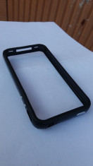 Bumper negru, iPhone 4/4s, silicon si plastic, Nou. foto