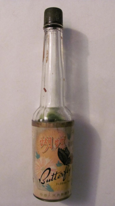 PVM - Sticla veche Parfum &quot;Butterfly Florida Water&quot; articol fabricat China
