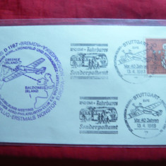 Plic FDC - Prim zbor cu Junkers D 1167 Irlanda- N America , 40 Ani