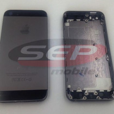 Capac baterie + mijloc + suport sim iPhone 5S BLACK original