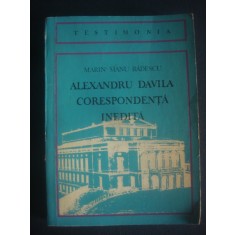 MARIN MANU BADESCU - ALEXANDRU DAVILA CORESPONDENTA INEDITA