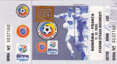 Bilet meci fotbal ROMANIA-FRANTA 11.10.1995 foto