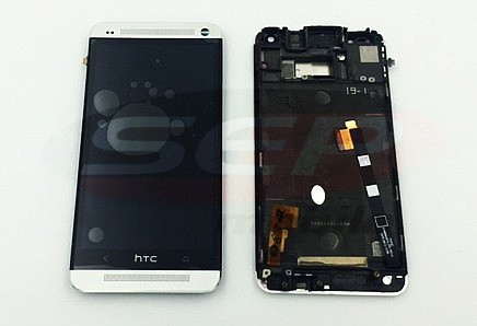 LCD+Touchscreen cu Rama HTC One M7 /802w Silver original