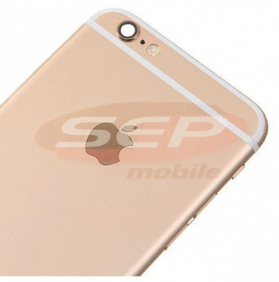 Capac baterie + mijloc + suport sim iPhone 6 GOLD original foto