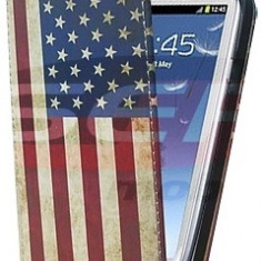 Toc piele FlipCase DELUXE American Flag LG Optimus L5 II E460