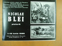 Nicolae Blei pictura expozitie galeriile municipiului Bucuresti 1988 foto