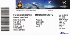 Bilet meci fotbal STEAUA Bucuresti-MANCHESTER CITY 16.08.2016 Europa League foto