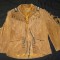 Geaca/haina din piele naturala, barbati, model indian/vintage/hippies/ colectie