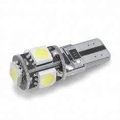 BEC AUTO LED POZITIE W5W T10 -5 SMD canbus LEDURI POZITII INTERIOR SMD alb rece foto