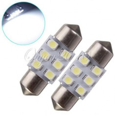 BEC AUTO LED SMD 3528- SOFIT FESTOON C5W 31 mm - 6 SMD CANBUS FARA EROARE NUMAR foto