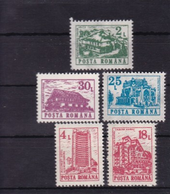 ROMANIA 1991 LP 1262 HOTELURI SI CABANE II FARA FILIGRAN SERIE MNH foto