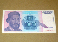 50.000 dinari 1993 IUGOSLAVIA seria A B6526997 - 2+1 gratis - RBK18532 foto