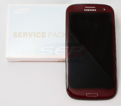 LCD+Touchscreen Samsung Galaxy S III I9300 RED cu rama original foto