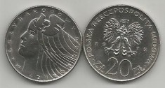 POLONIA 20 ZLOTI 1975 ANUL INTERNATIONAL AL FEMEII [1] XF+++ in cartonas foto