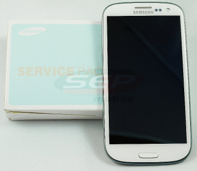 LCD+Touchscreen Samsung Galaxy S III I9300 WHITE cu Rama original foto