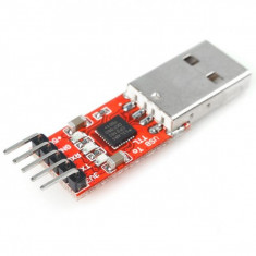 Adaptor convertor USB Serial CP2102 seriala TTL UART 3.3V sau 5V + 5 fire F-F foto