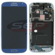 LCD+Touchscreen cu Rama Samsung Galaxy S4 I9505 BLUE original foto