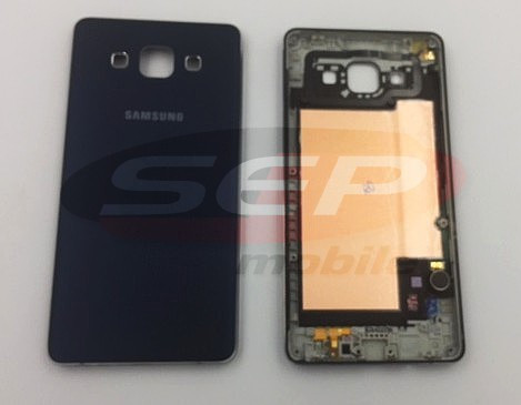 Carcasa mijloc + Capac baterie Samsung Galaxy A5 / A500F BLACK originala