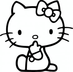 Sticker Hello Kitty 1.5, 35x35 cm, autocolant decorativ pentru perete foto