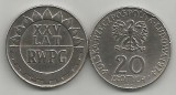 POLONIA 20 ZLOTI 1974 25 ANI RWPG [1] XF+ , livrare in cartonas, Europa, Cupru-Nichel