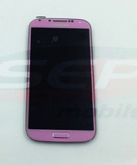 LCD+Touchscreen cu Rama Samsung Galaxy S4 I9505 PINK original foto